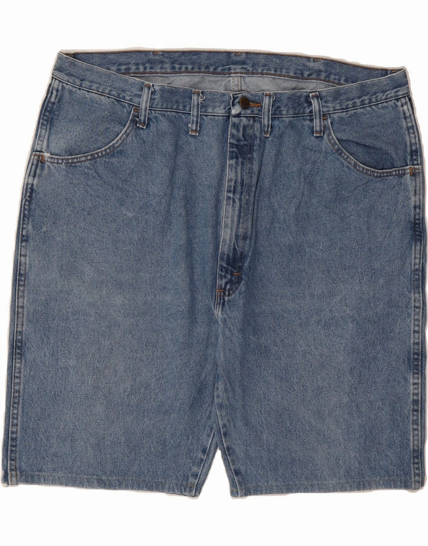 RUSTLER Mens Denim Shorts W44 2XL  Blue Cotton Flexible Stitching