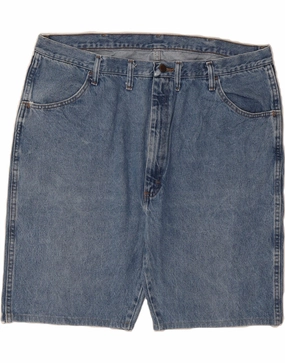 RUSTLER Mens Denim Shorts W44 2XL  Blue Cotton Flexible Stitching