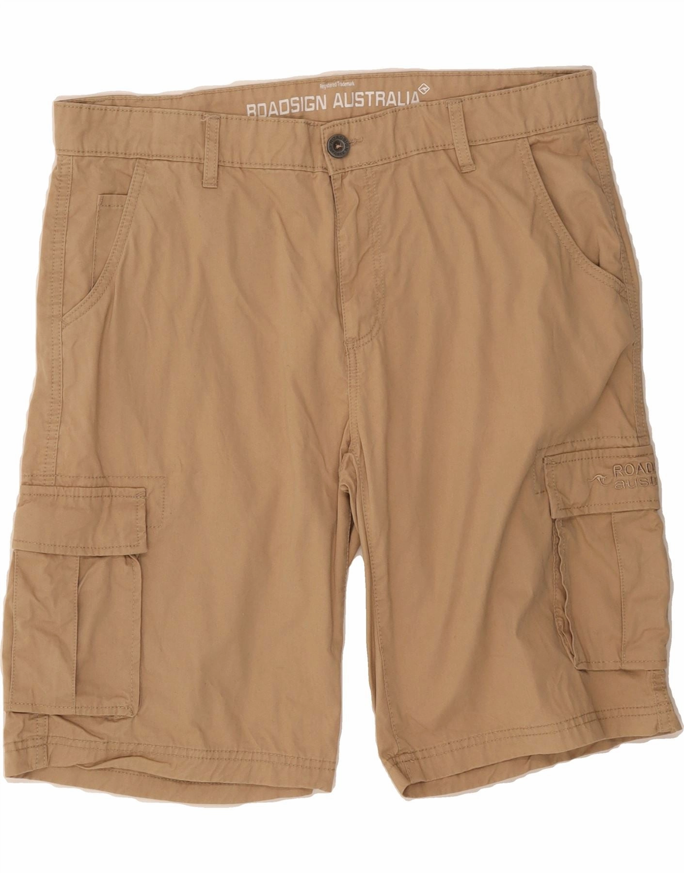 Artisanal ROADSIGN AUSTRALIA Mens Cargo Shorts W36 Large Beige Cotton