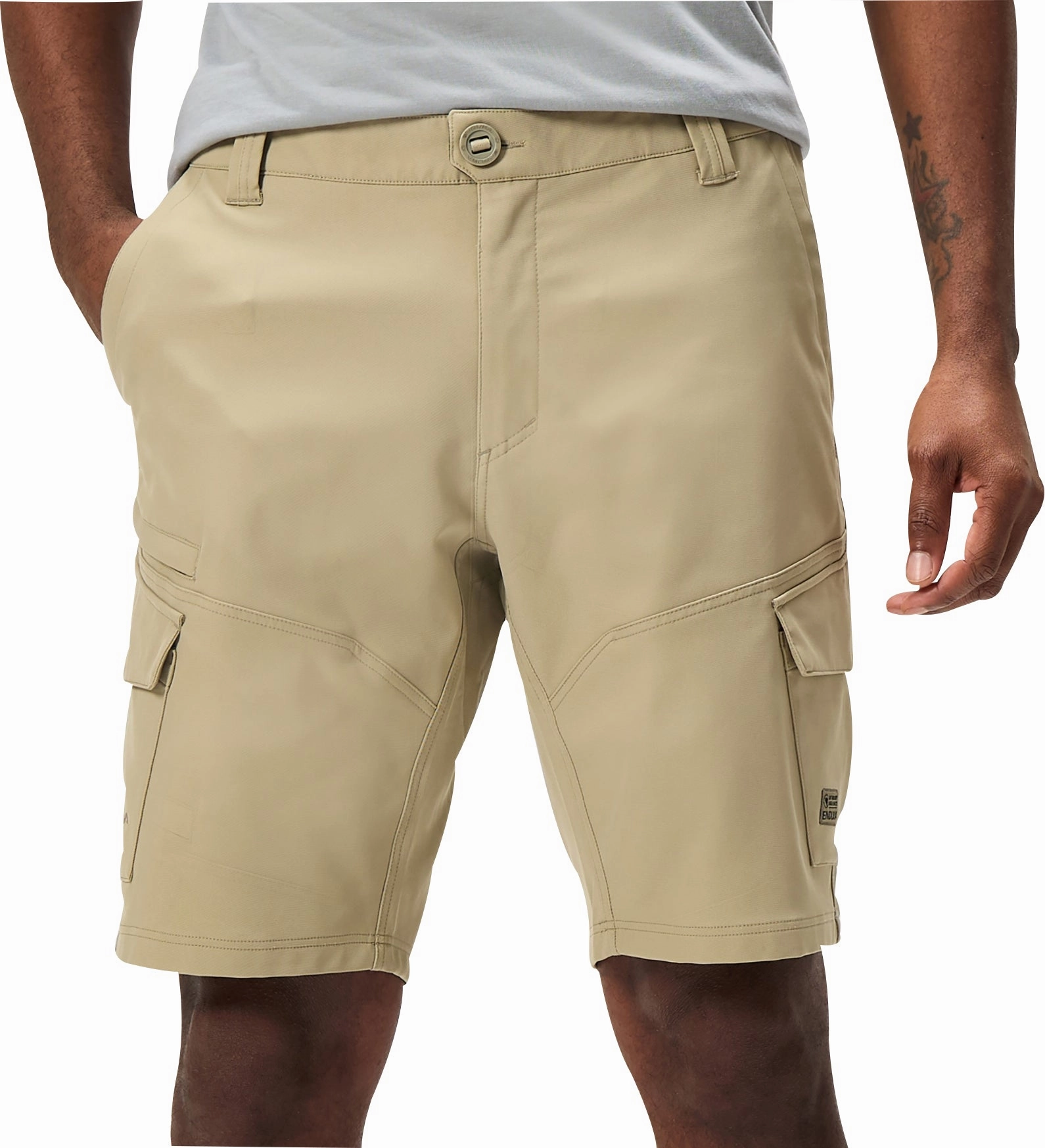 Endura Loop Cargo Mens Baggy Cycling Shorts With Liner - Cream rhinestone accents
