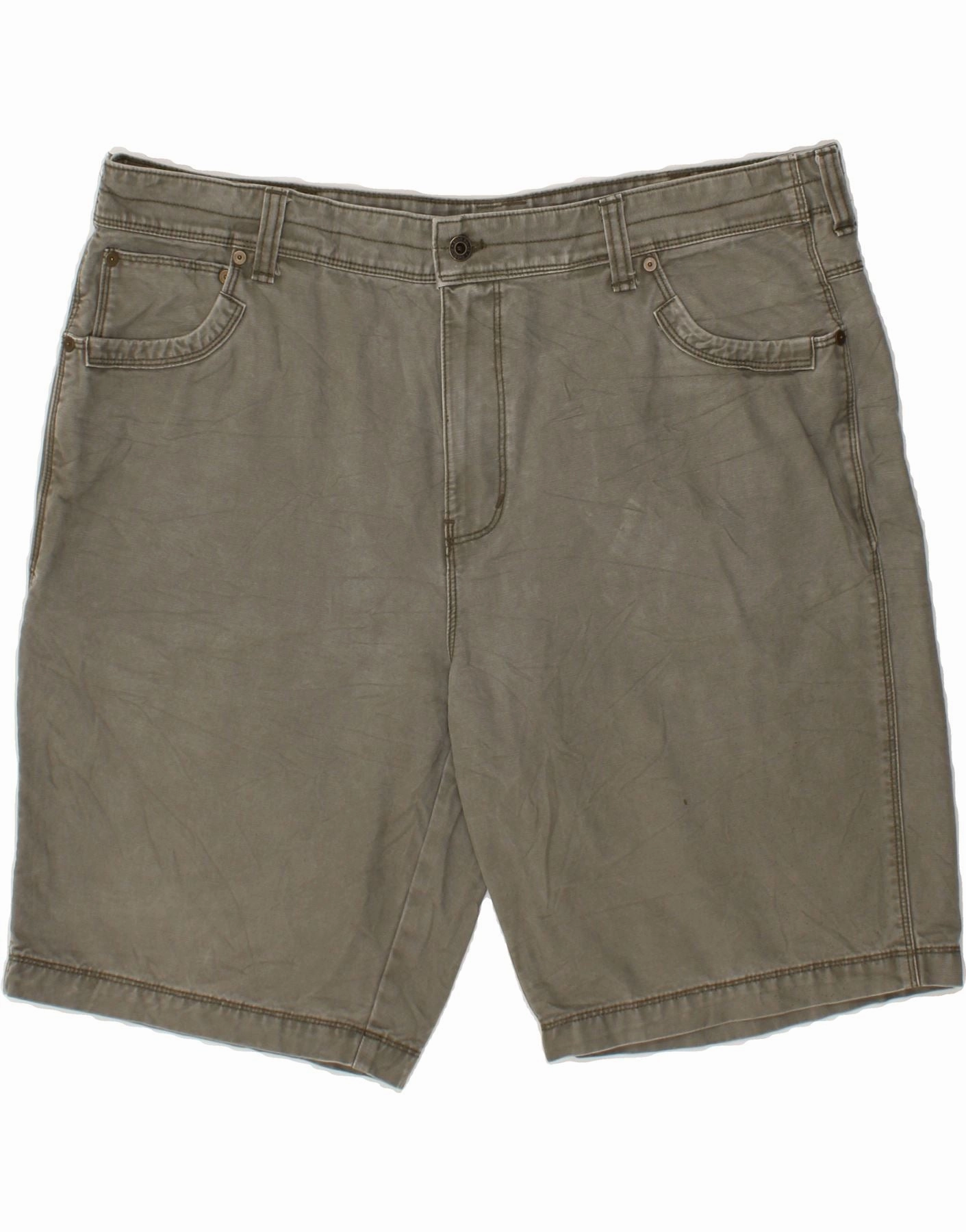 EDDIE BAUER Mens Denim Shorts W42 2XL Grey Cotton Anti-bacterial
