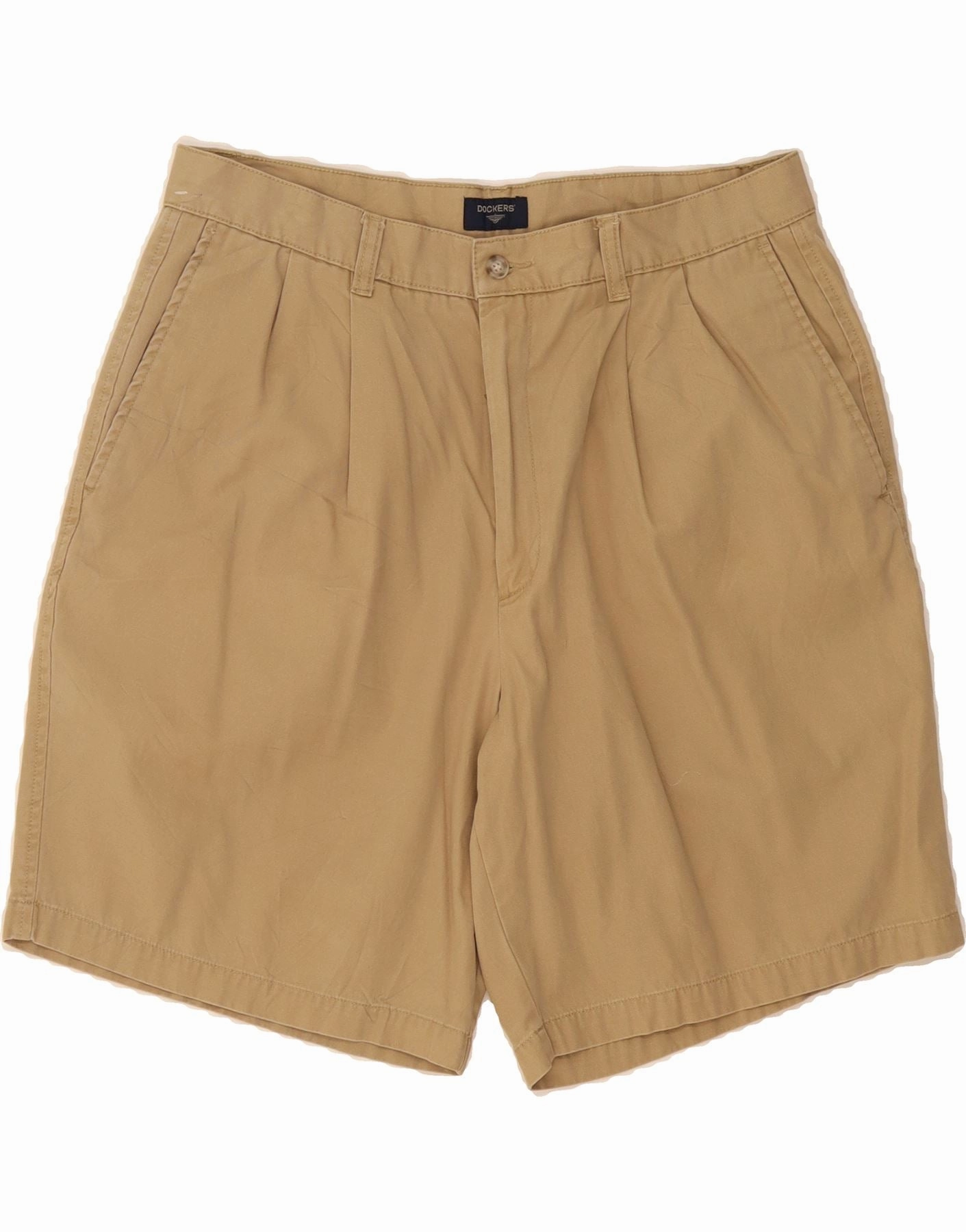 DOCKERS Mens Pegged Chino Shorts W36 Large  Beige Cotton WindResistantWeave Beach Vibe