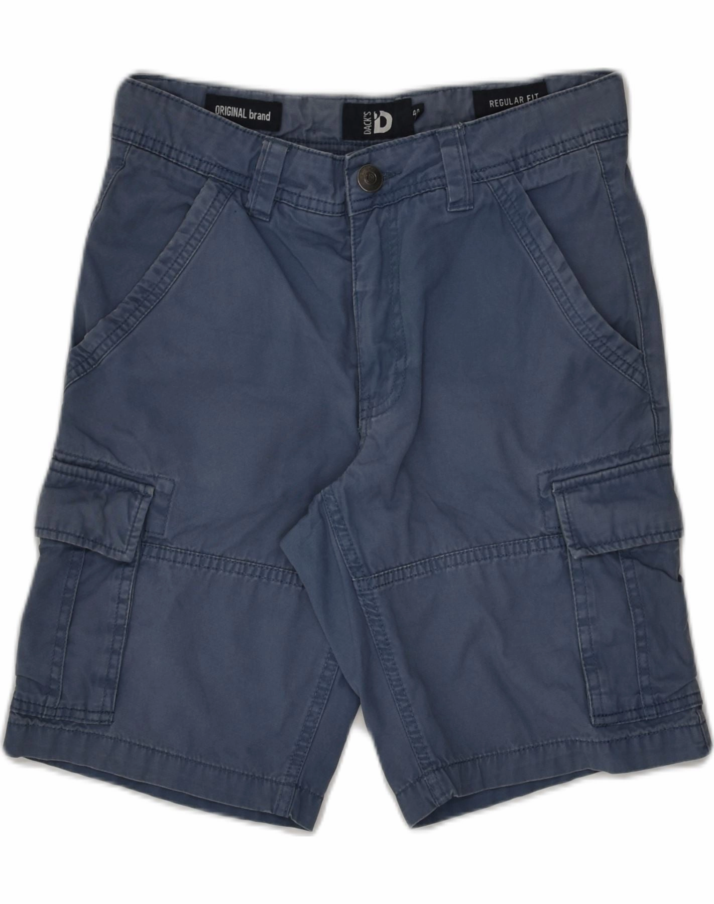 Preppy look DACK'S Mens Regular Fit Cargo Shorts IT 44 XS W28 Navy Blue Cotton