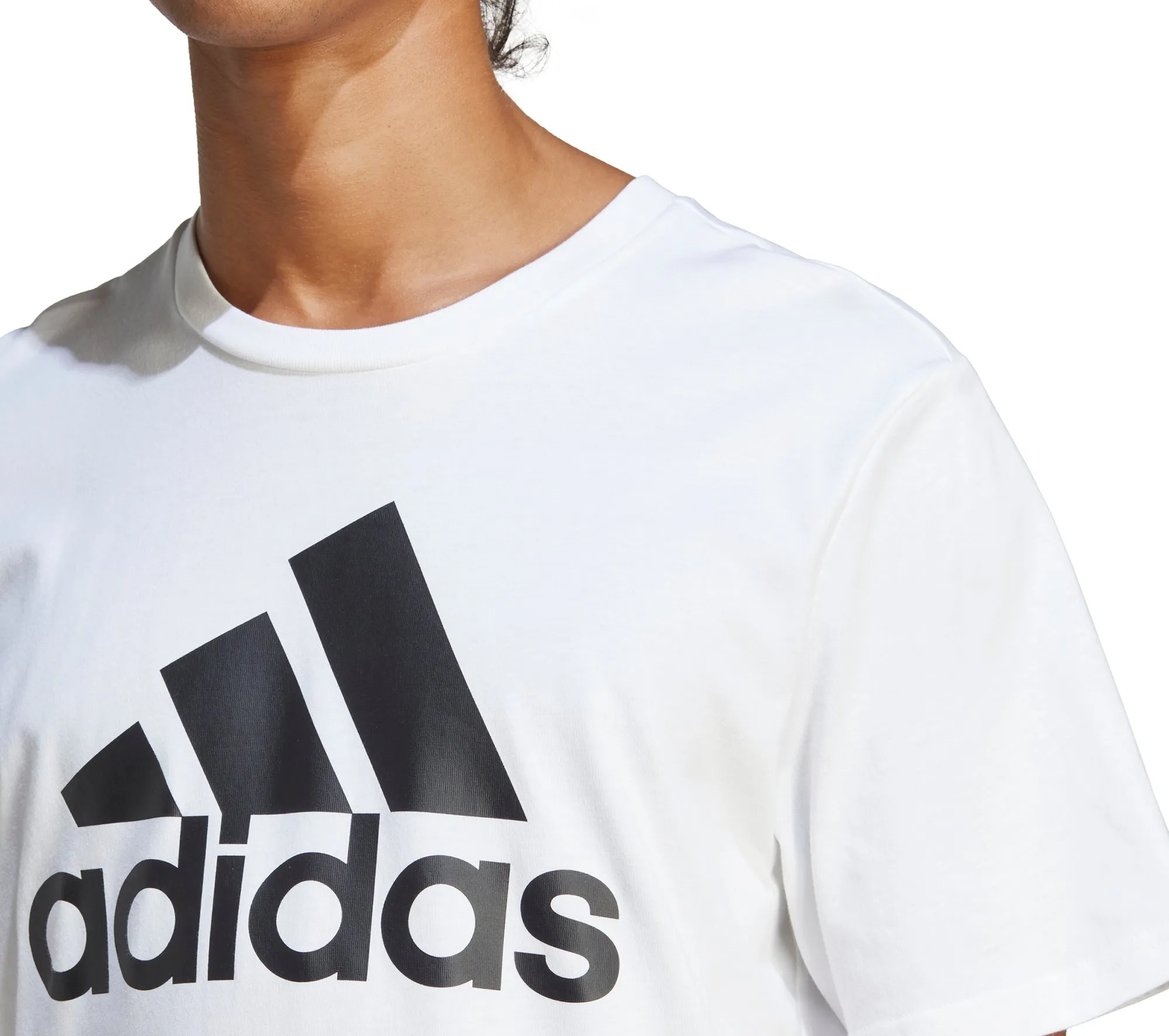 Comfy Vibes Essential Casual adidas Essentials Big Logo Short Sleeve Mens Top - White