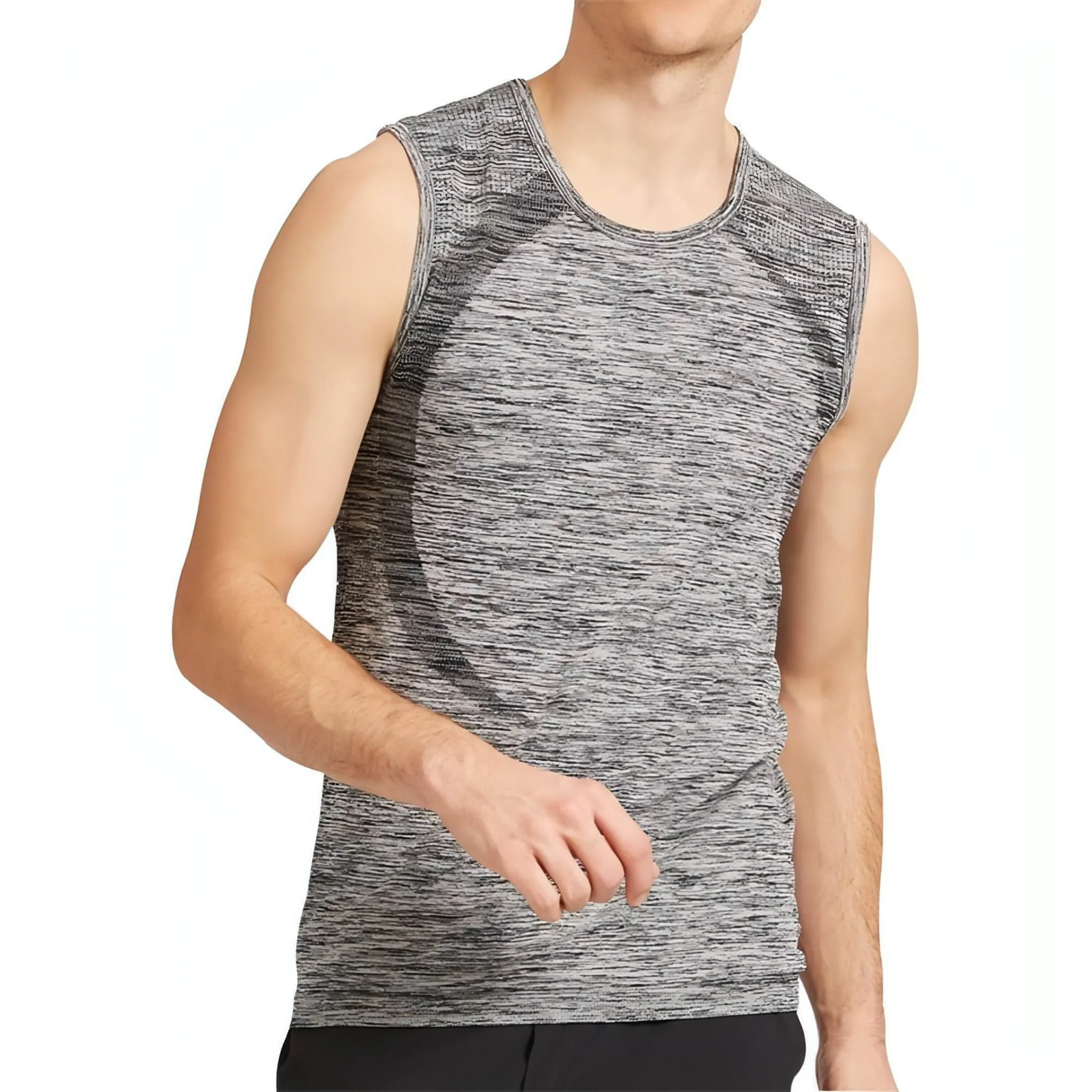 Ohmme Chandra Mens Yoga Vest - Grey Sporty Top