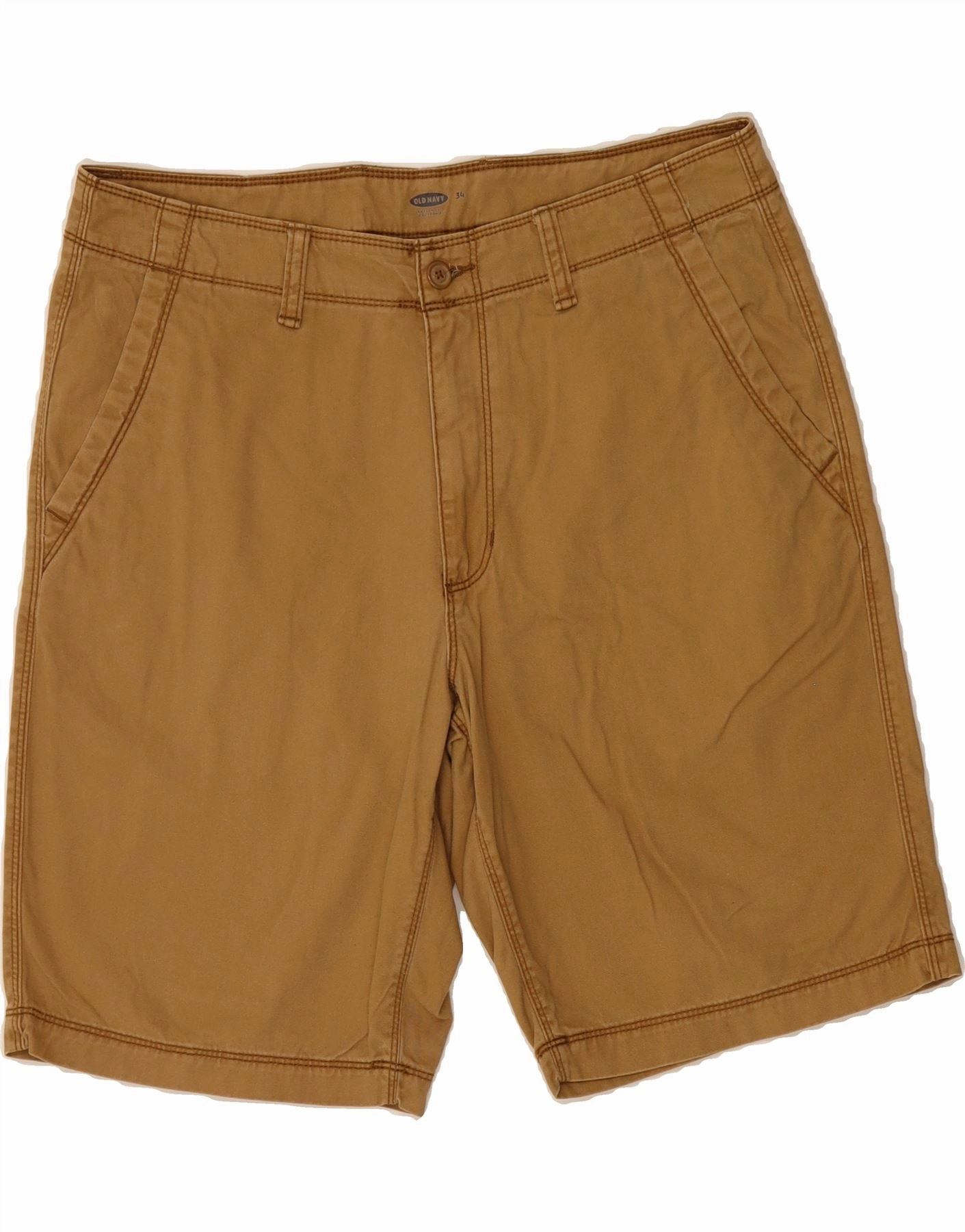 sophisticated appearance OLD NAVY Mens Chino Shorts W34 Large Brown Cotton