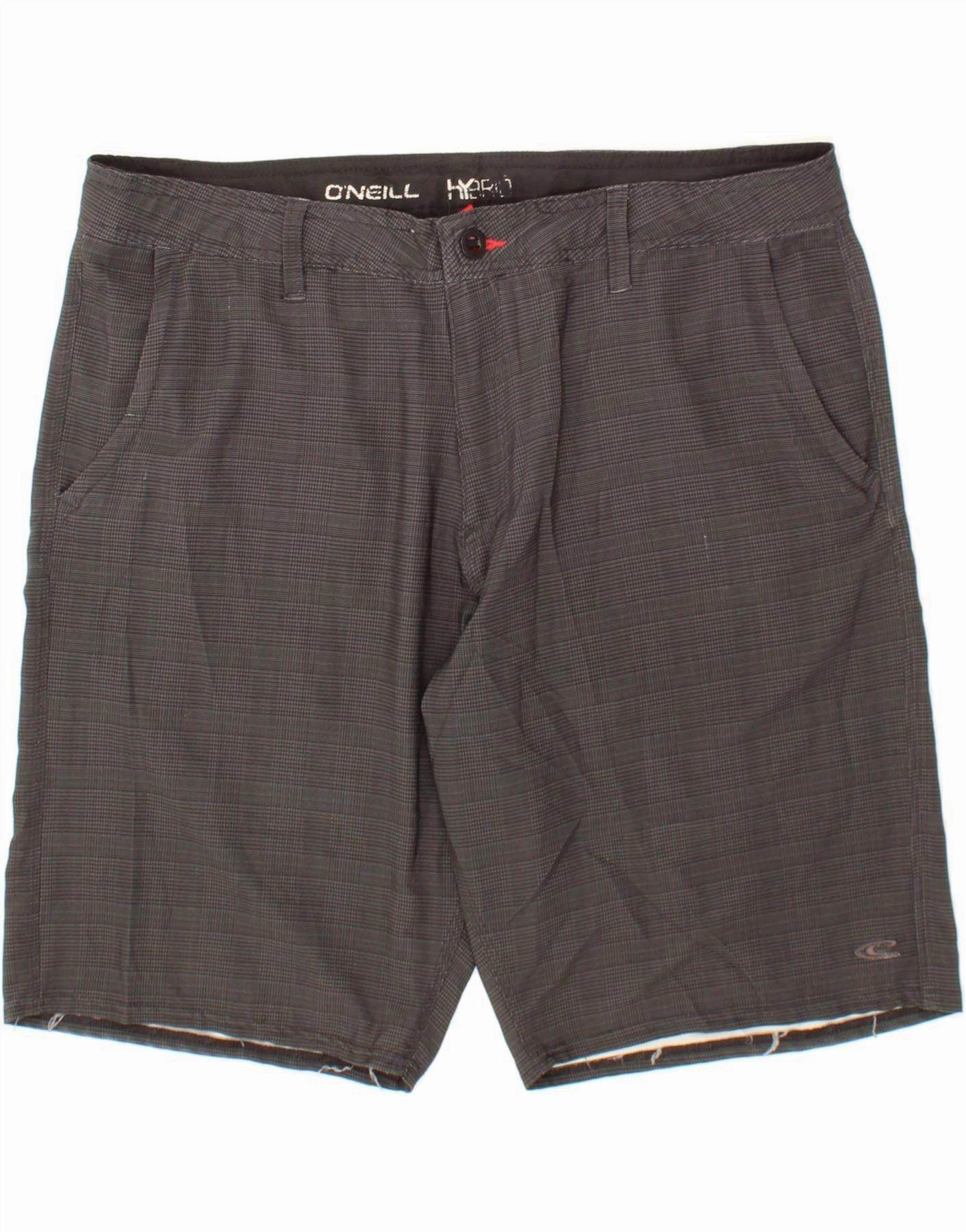 Versatile Shorts HURLEY Mens Chino Shorts W38 XL Grey Check Polyester