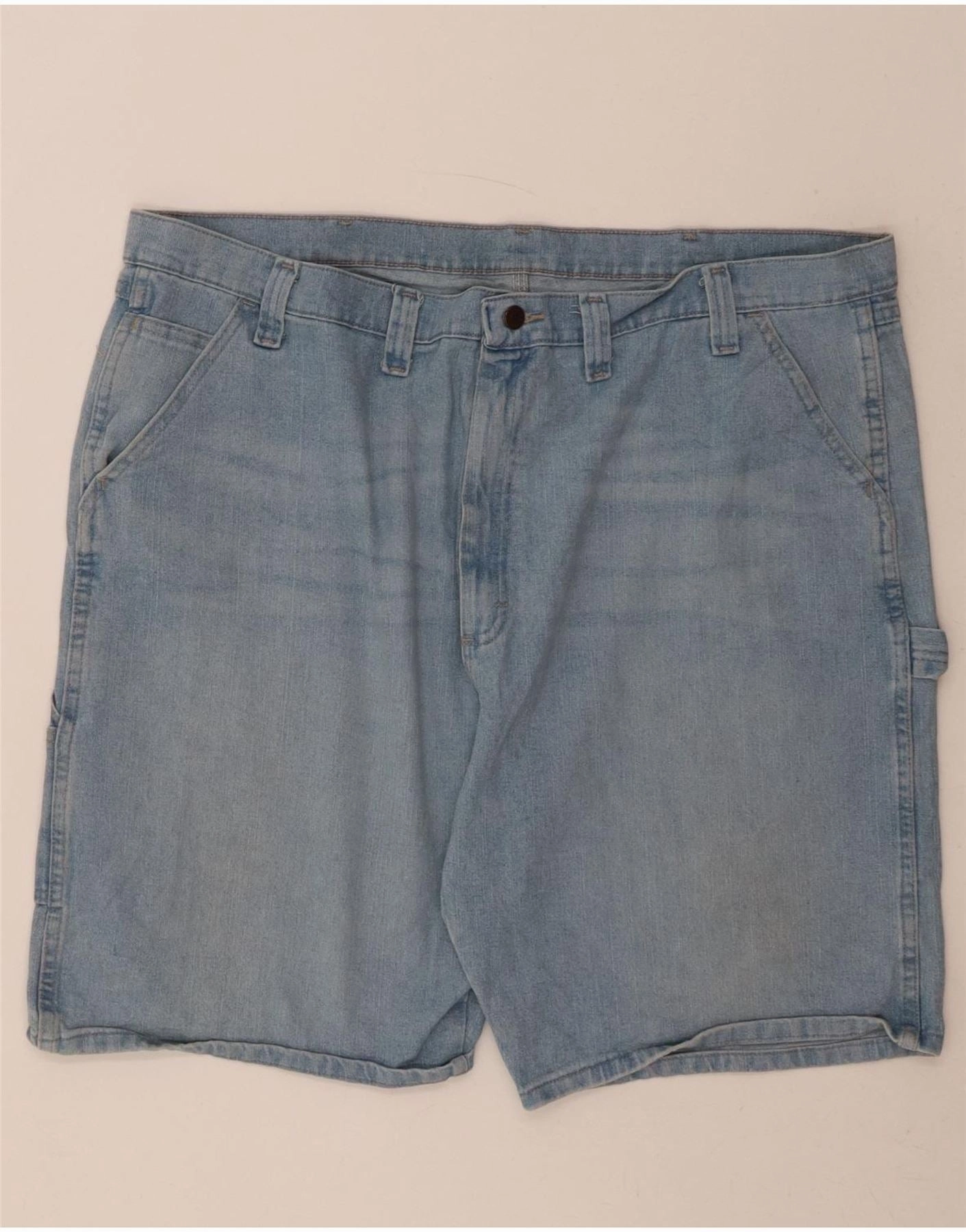No Bulky Feel Quick Fit Wear WRANGLER Mens Denim Shorts W44 2XL Blue Cotton