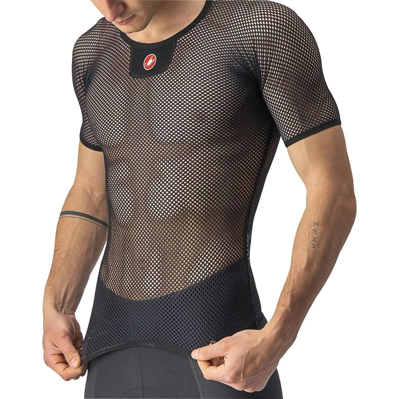 Unisex Core Tight Fit Castelli Core Mesh 3 Short Sleeve Mens Cycling Base Layer - Black
