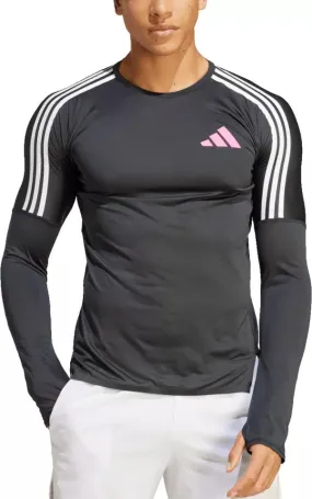 adidas Promo Long Sleeve Mens Running Top - Black Comfortable fit Circular Knit Design