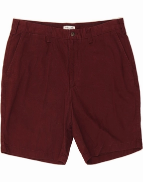 Cozy Style WrinkleFreeFabric NAUTICA Mens Clipper Chino Shorts W36 Large  Burgundy Cotton