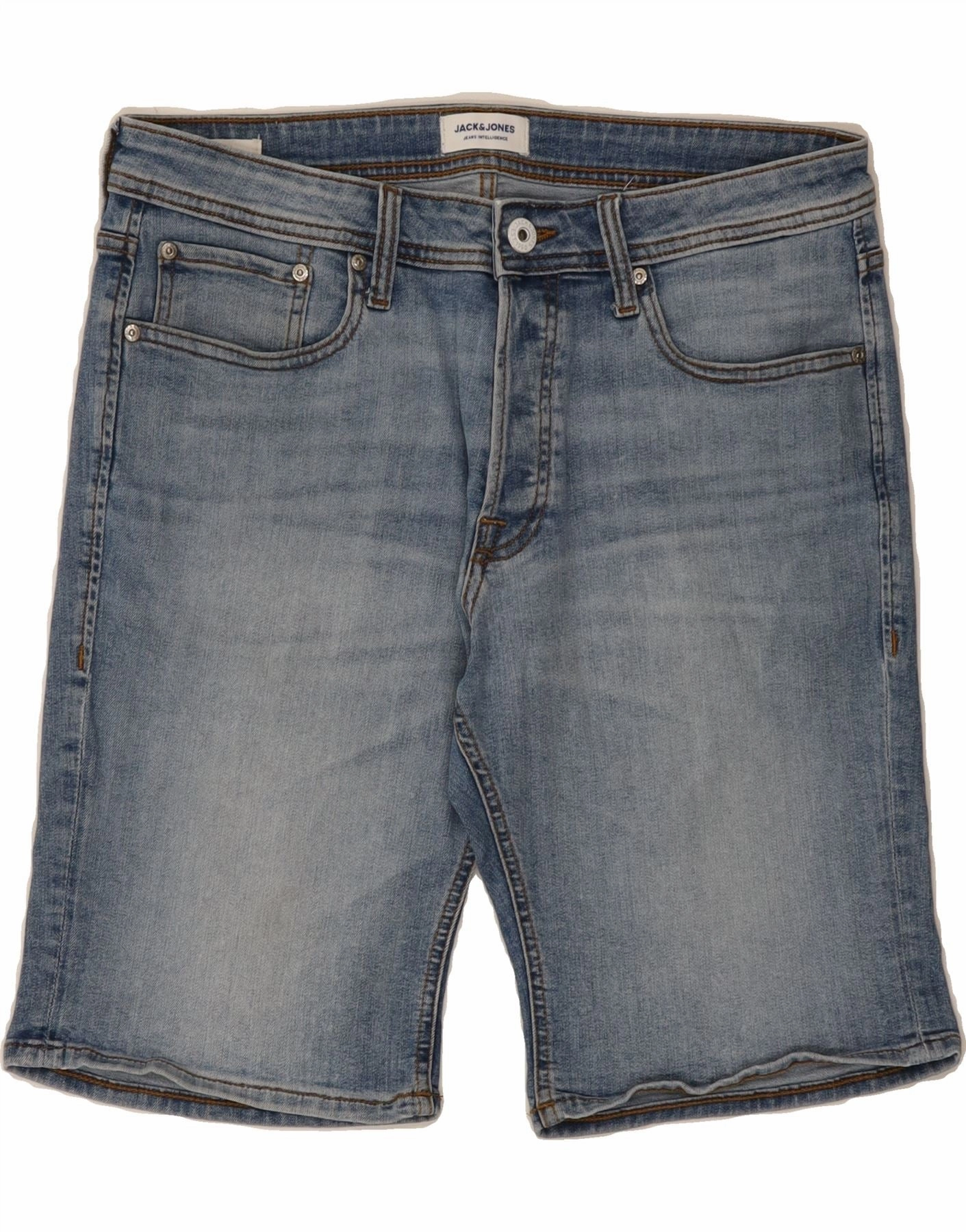 JACK & JONES Mens Denim Shorts Large W34 Blue Cotton All Season