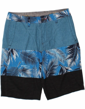 O'NEILL Mens Abstract Pattern Chino Shorts W30 Medium Blue Colourblock Casual Comfort
