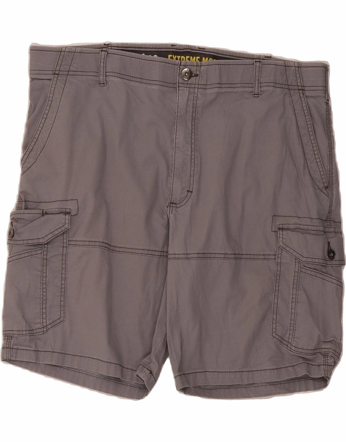LEE Mens Extreme Motion Cargo Shorts W42 2XL Grey Cotton Gusseted Crotch