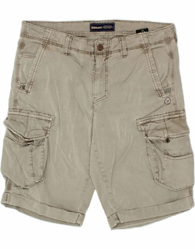 BLAUER Mens Cargo Shorts W33 Medium Grey Elastic waist
