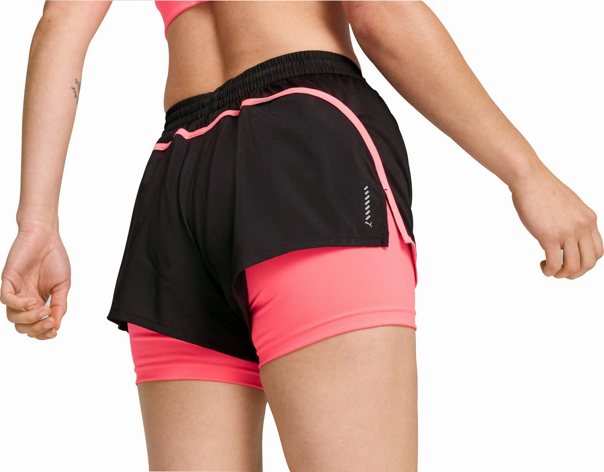 Convertible Length Puma Velocity 2 In 1 Womens Running Shorts - Black