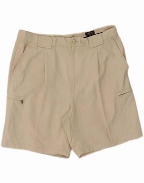 IZOD Mens Cargo Shorts W36 Large Beige Polyester Move Flow Light Layer