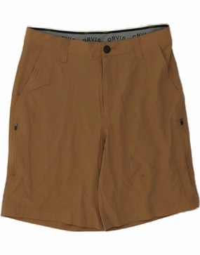 ORVIS Mens Cargo Shorts W32 Medium Brown Polyester Quick Layer