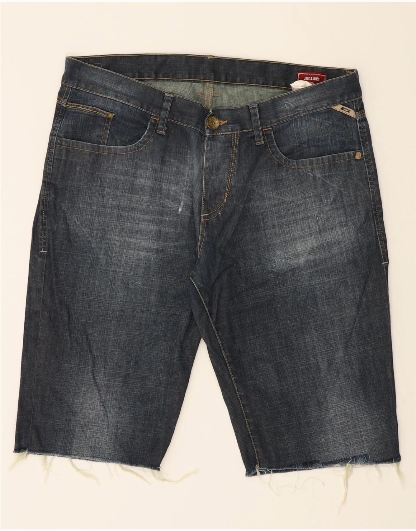 Easy Stretch Fit Quick Slip JACK & JONES Mens Denim Shorts W38 XL Blue Cotton