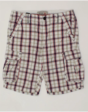 Impact Absorbing Padding Performance Flex ANGELO LITRICO Mens Cargo Shorts IT 48 Medium W34  White Check Cotton