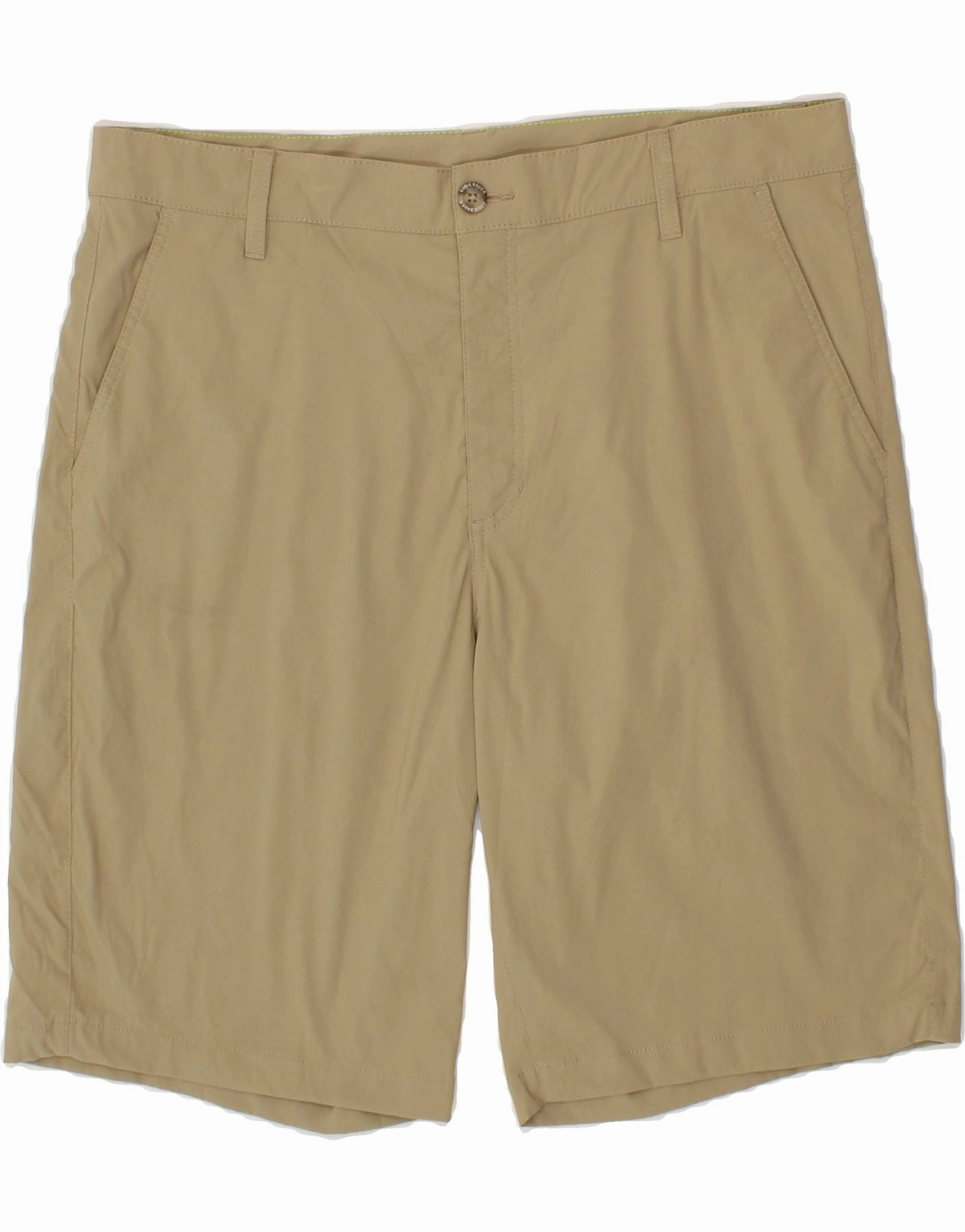 EDDIE BAUER Mens Chino Shorts W36 Large Beige Nylon Anti Pilling Fabric