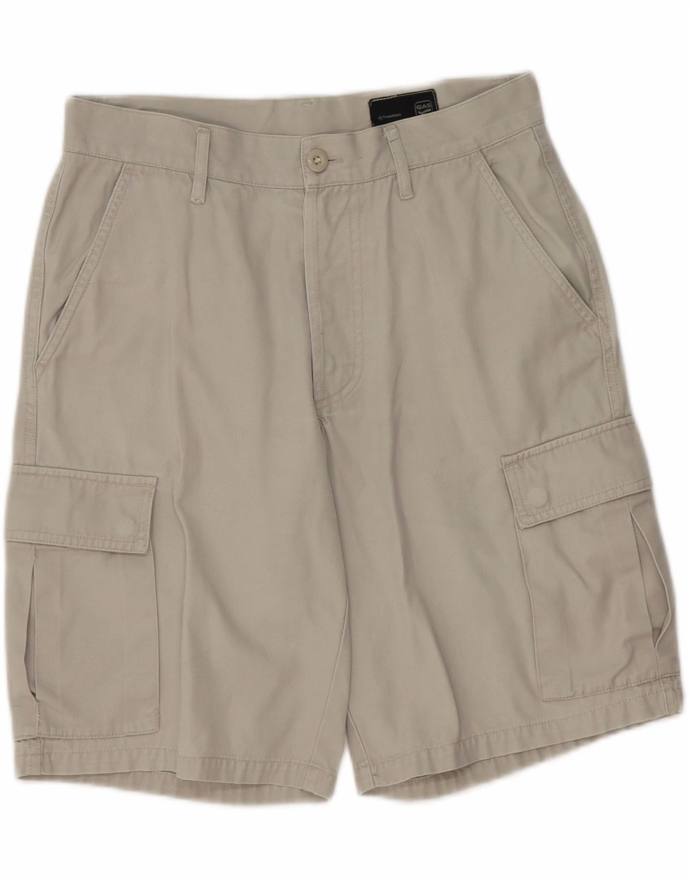 GAS Mens Cargo Shorts W31 Medium Grey Cotton Light Stretch Sport Ready Wear