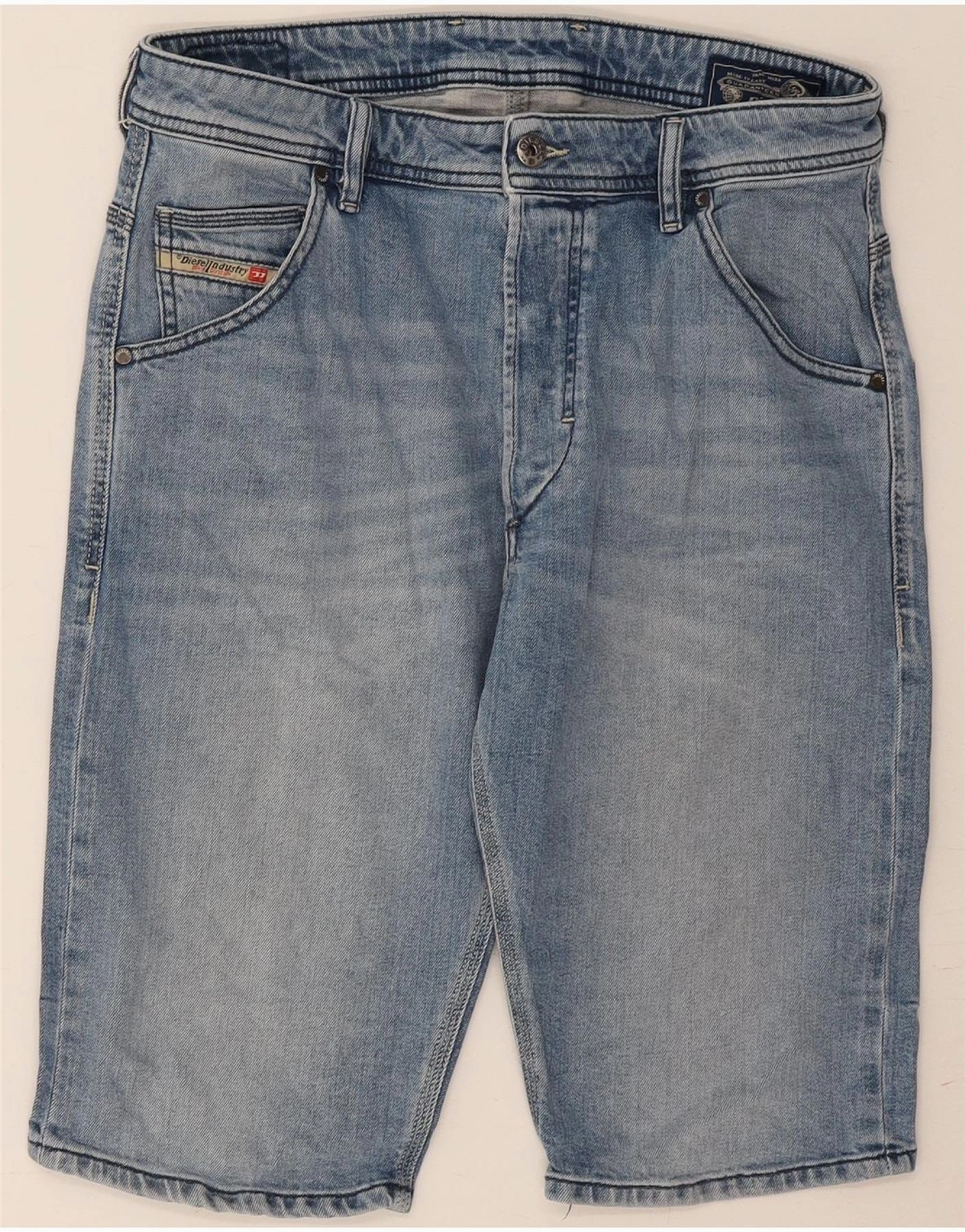 DIESEL Mens Denim Shorts W30 Medium Blue Cotton Light Fabric