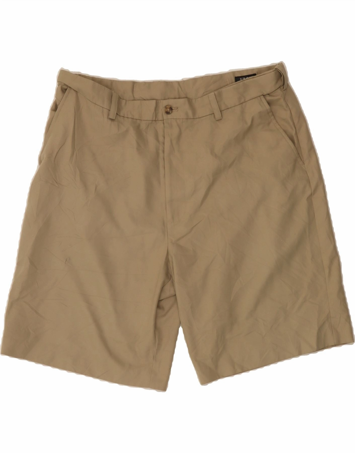 IZOD Mens Golf Chino Shorts W38 XL Beige Polyester Summer Fun