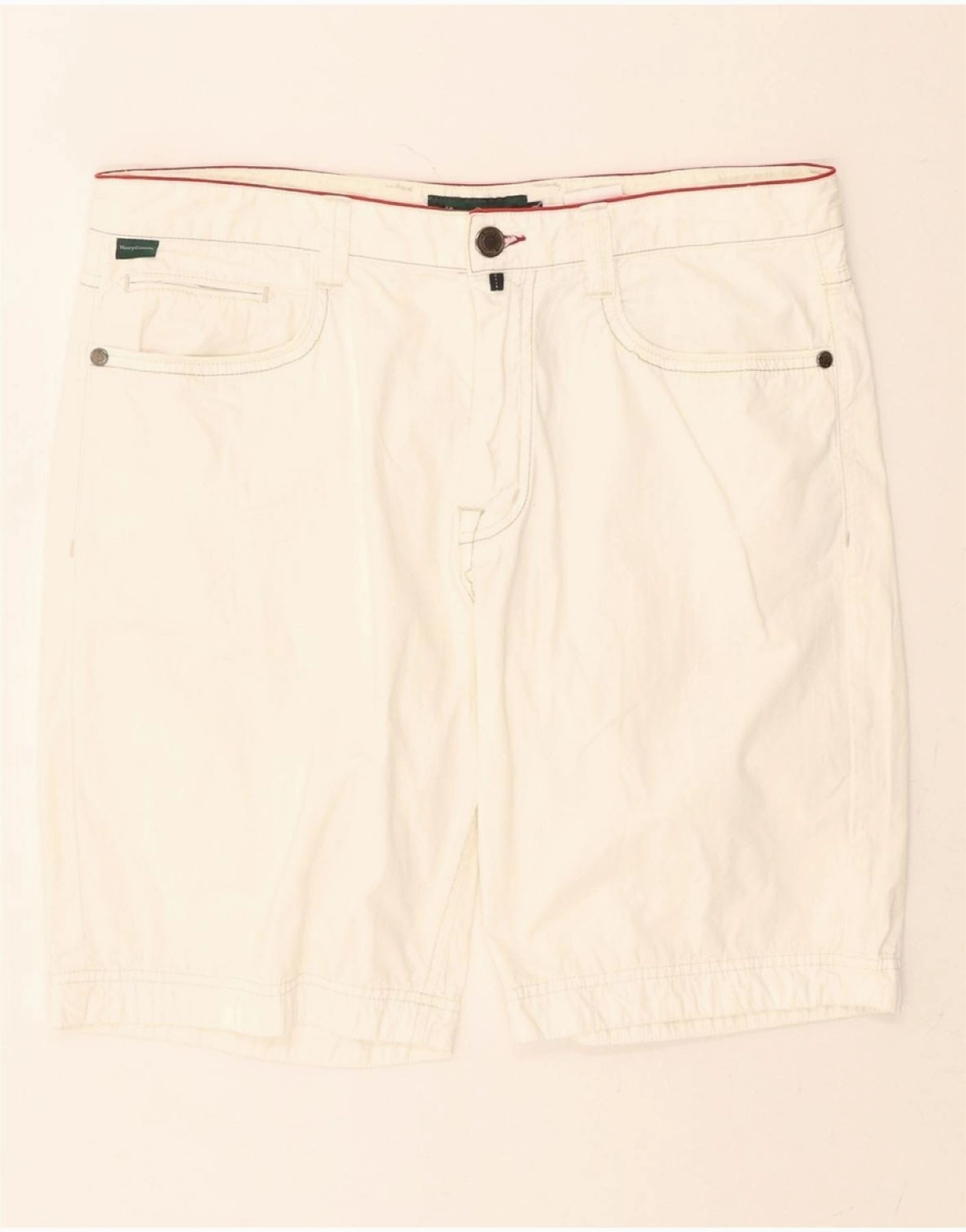 HENRY COTTONS Mens Casual Shorts IT 52 XL W34  White Cotton All Day Wear