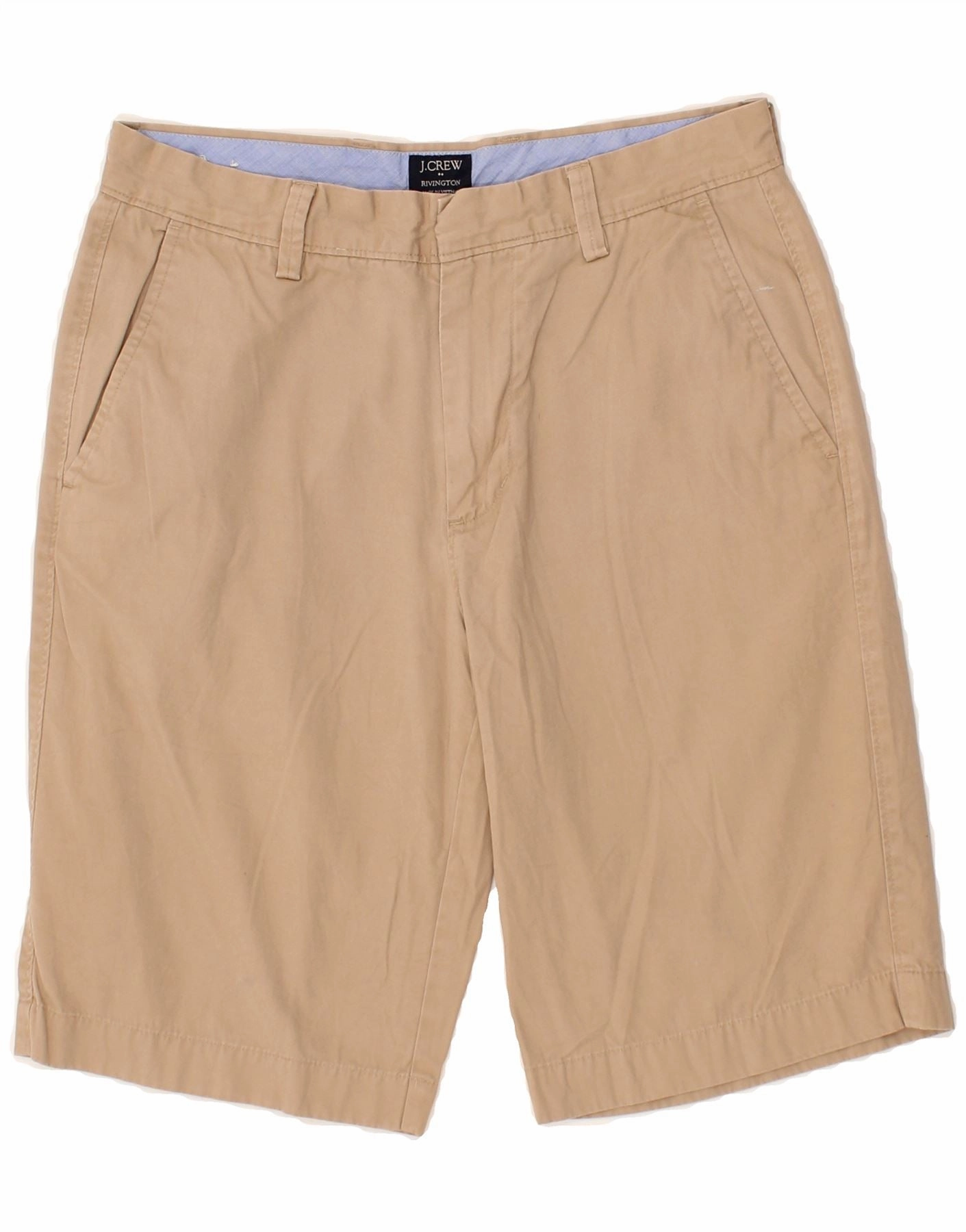adult clothing J. CREW Mens Rivington Chino Shorts W29 Small Beige Cotton