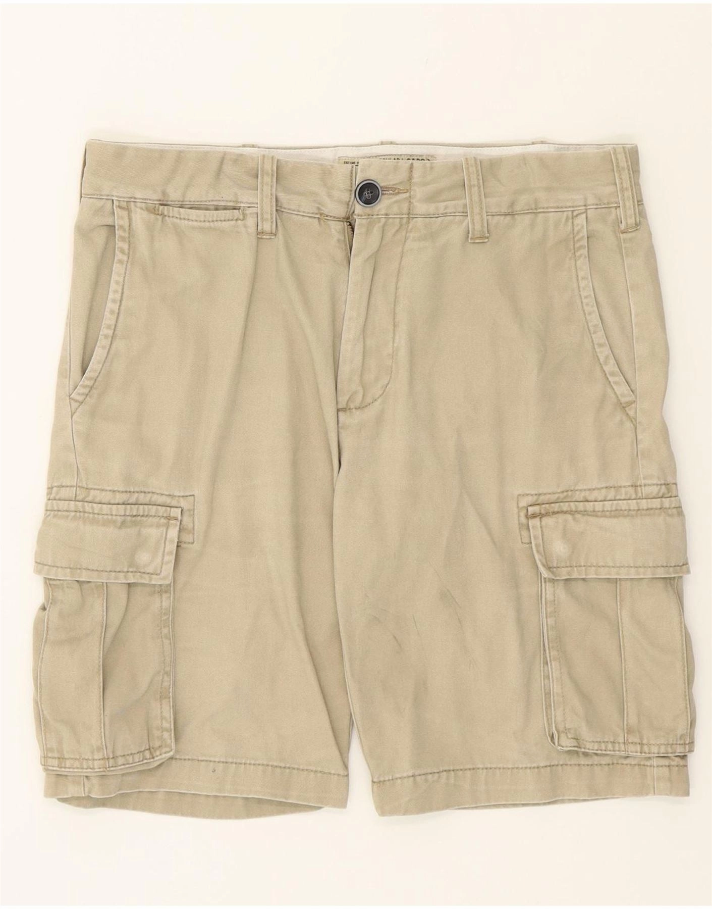 Semi-formal OVS Mens Cargo Shorts IT 46 Small W30  Beige Cotton
