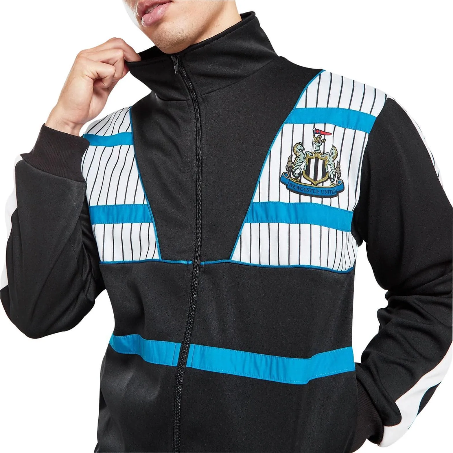 Score Draw Retro Newcastle United 1990 Mens Track Jacket Fast Paced