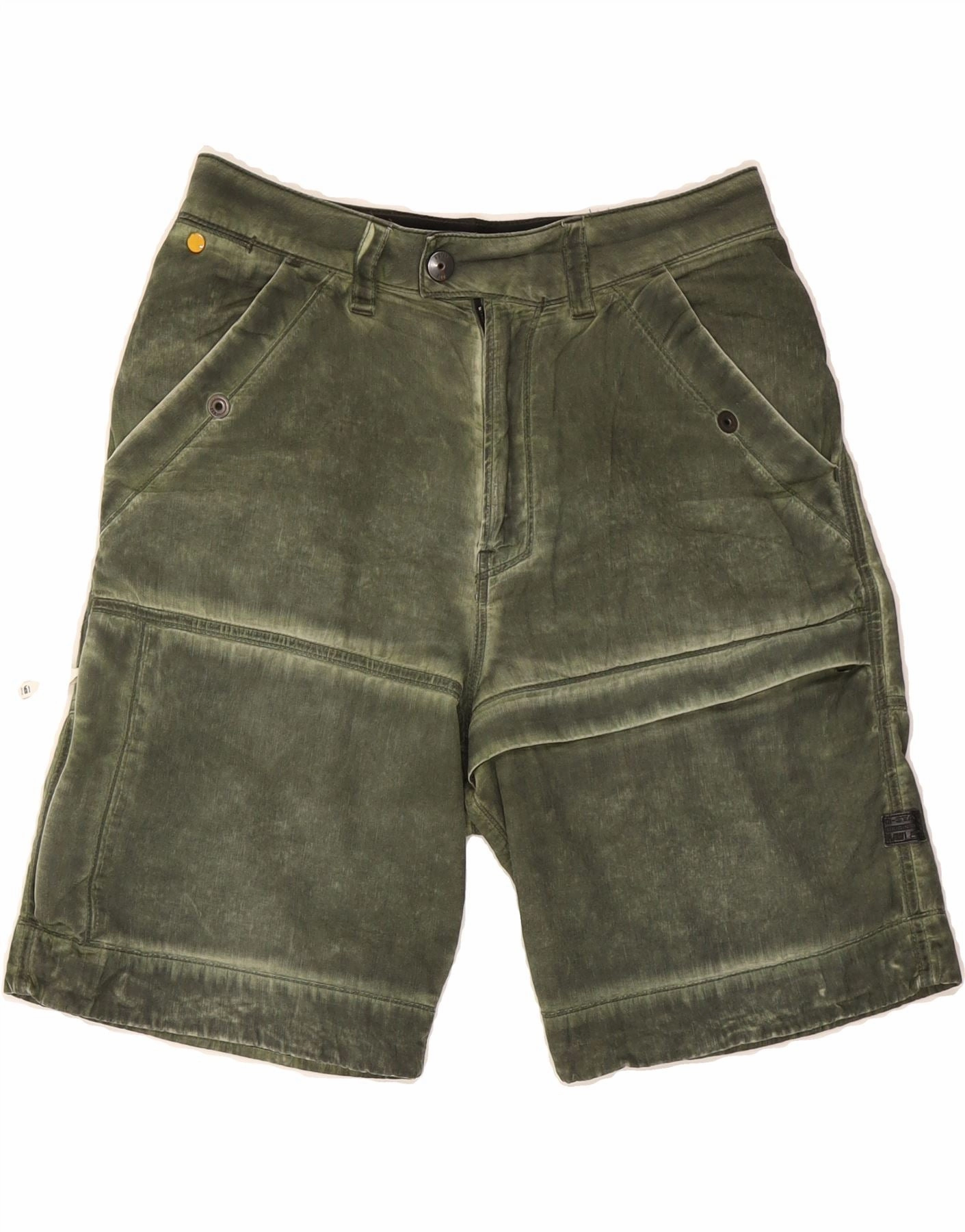 G-STAR Mens Shorts W28 Small Green Yarn Dyed Pattern Day Fit