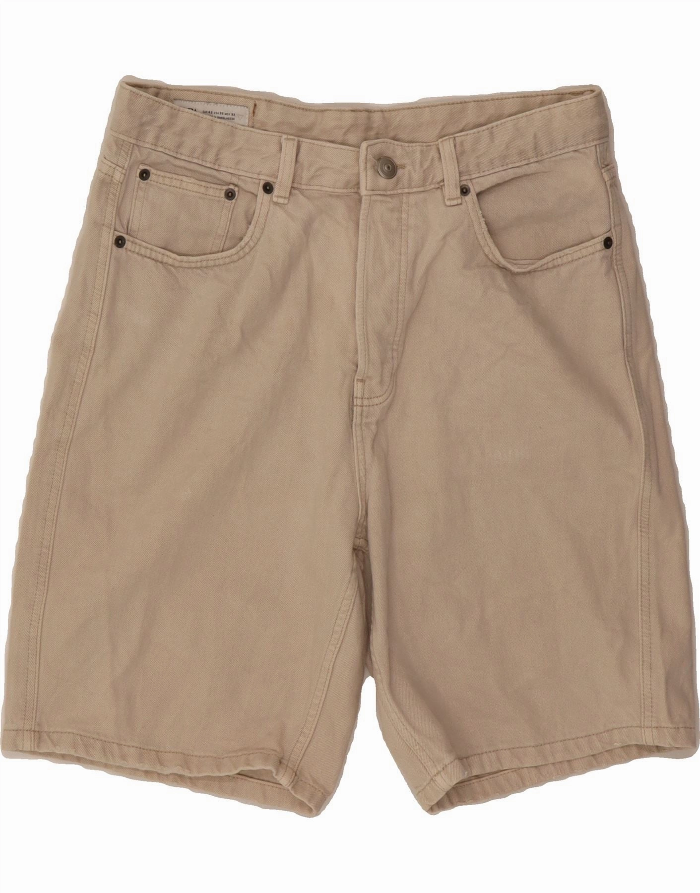 ZARA Mens Denim Shorts W32 Medium Beige Cotton Basketball shorts