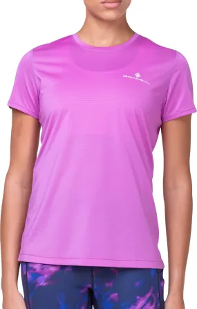 Casual and cool Ronhill Tech Short Sleeve Womens Running Top - Pink