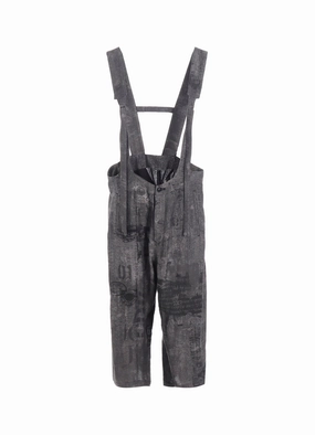 Wide fit Contrast Trim PATCH DESIGN PRINT FISH TAIL DRESS OVERALLS