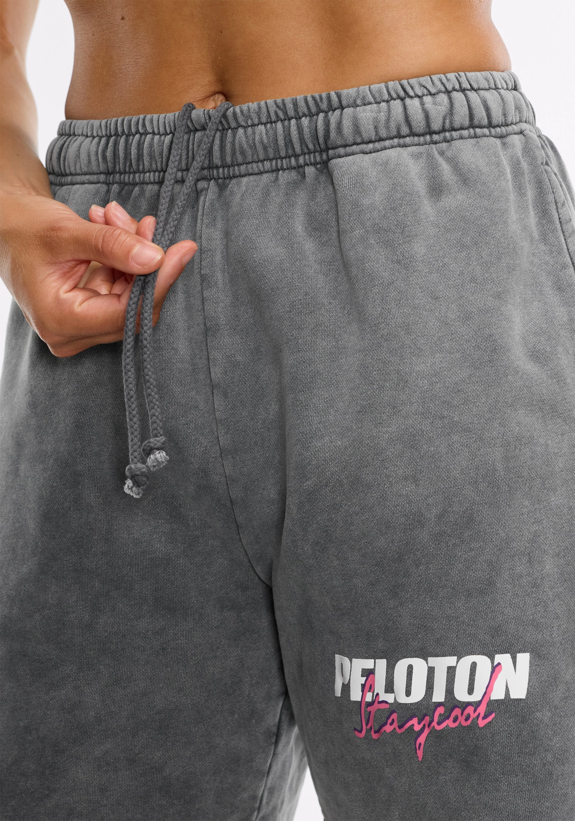 Peloton x STAYCOOL Acid Wash Logo Shorts Sporty Performance Easy Layer Fit