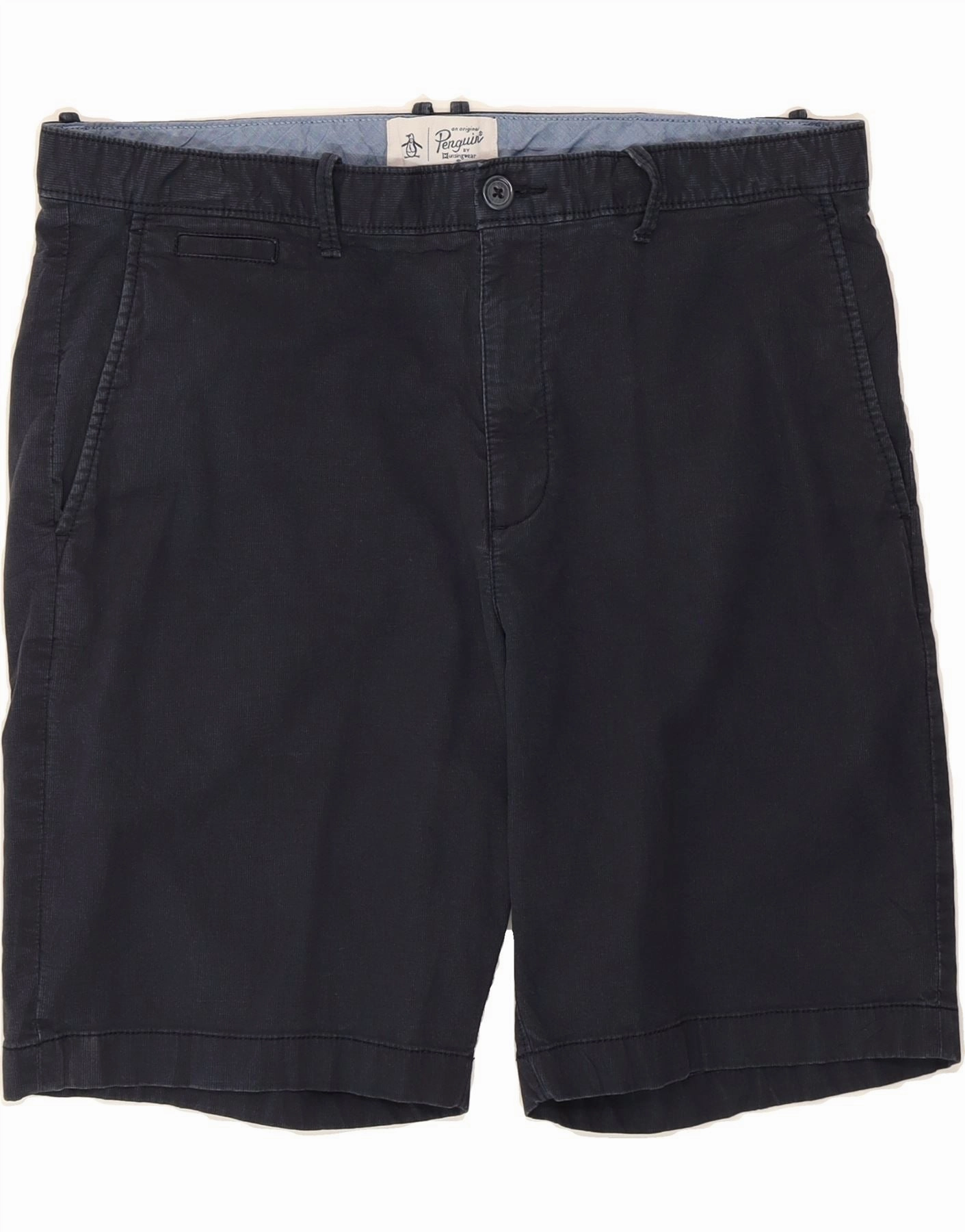 PENGUIN Mens Chino Shorts EU 52 XL W38 Navy Blue Cotton Lounge Fit Durable Build