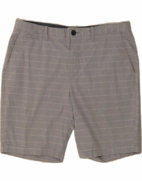 Slim Waist PENGUIN Mens Chino Shorts W38 XL Grey Pinstripe Cotton
