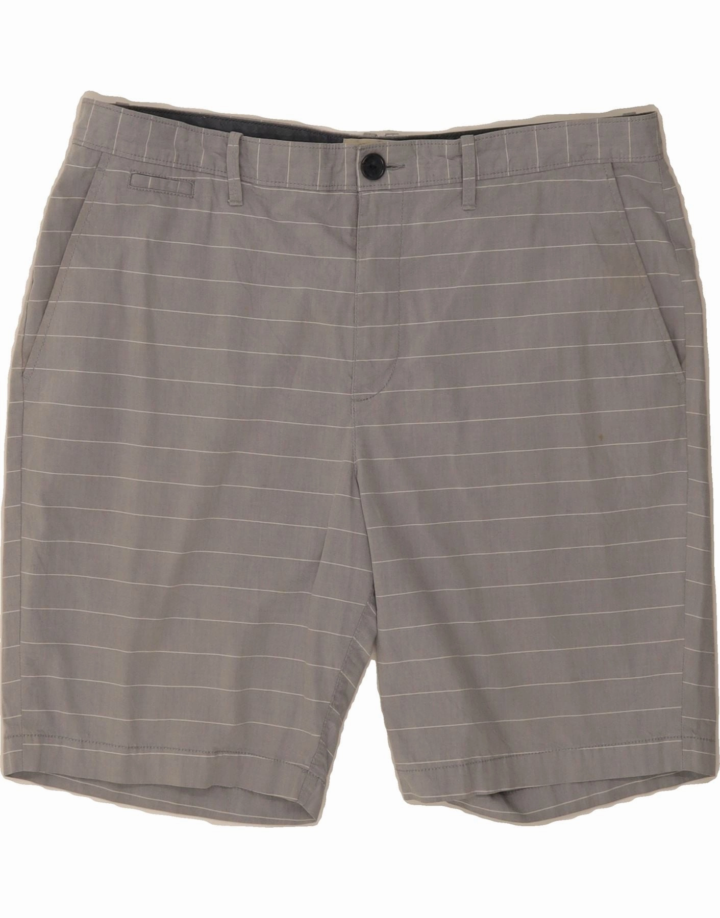 Slim Waist PENGUIN Mens Chino Shorts W38 XL Grey Pinstripe Cotton