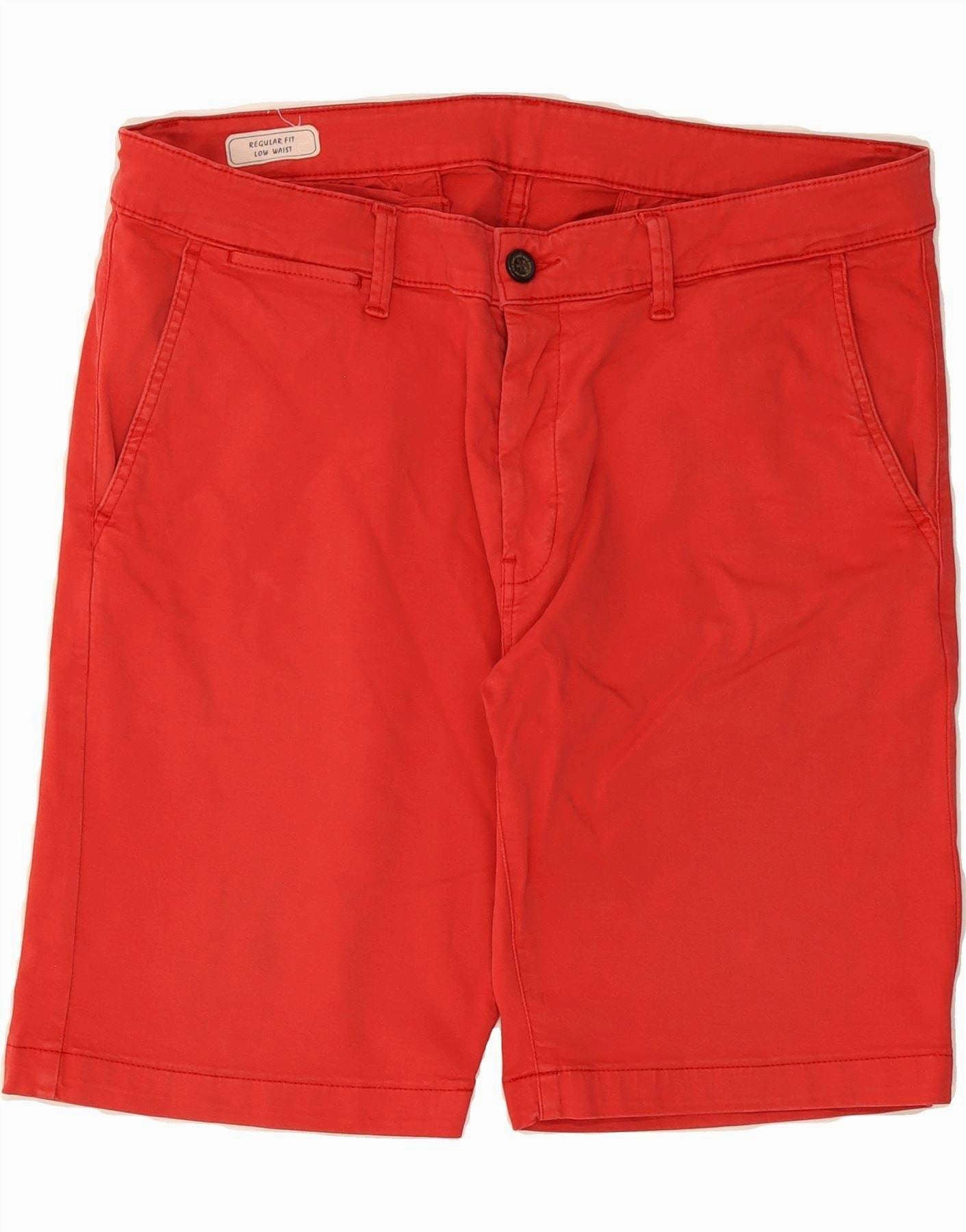 Cargo Pockets Dynamic Flex Zones PEPE JEANS Mens Low Waist Regular Fit Chino Shorts W34 Large Red Cotton