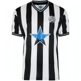 Comfort and Ease Score Draw Retro Newcastle United Home 1984 Mens Football Shirt