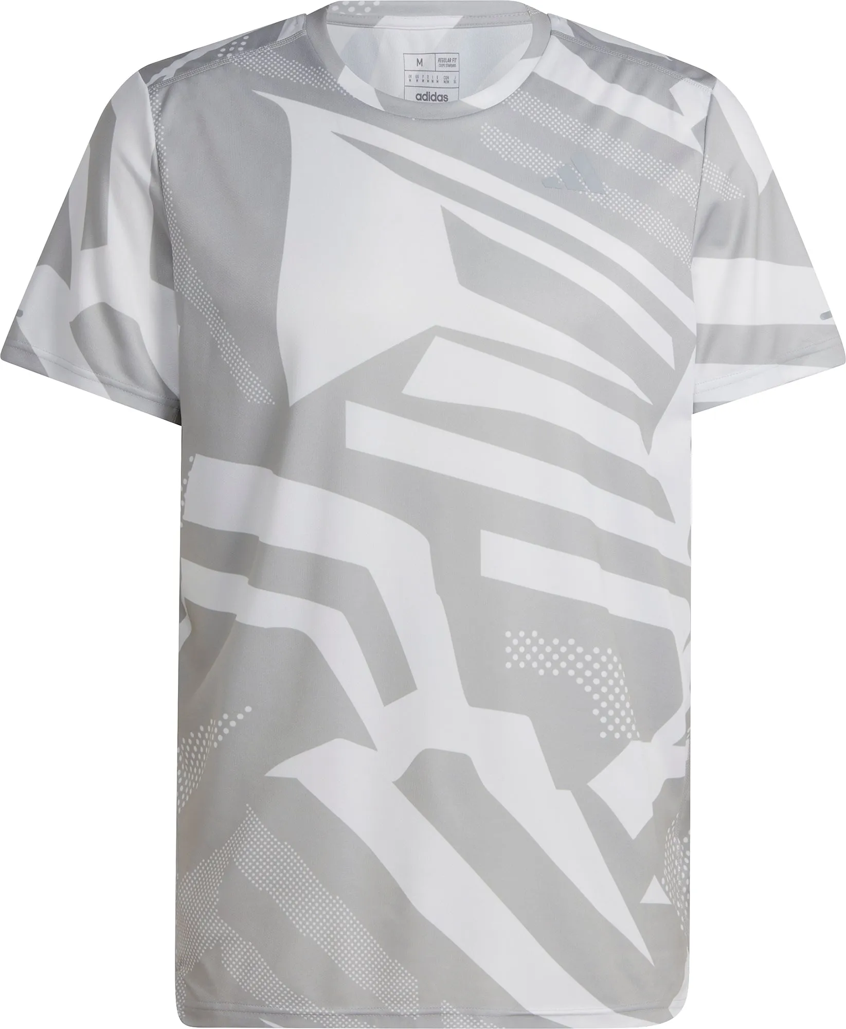 adidas Own The Run Short Sleeve Mens Running Top - Grey Wicking Interlock Knit college