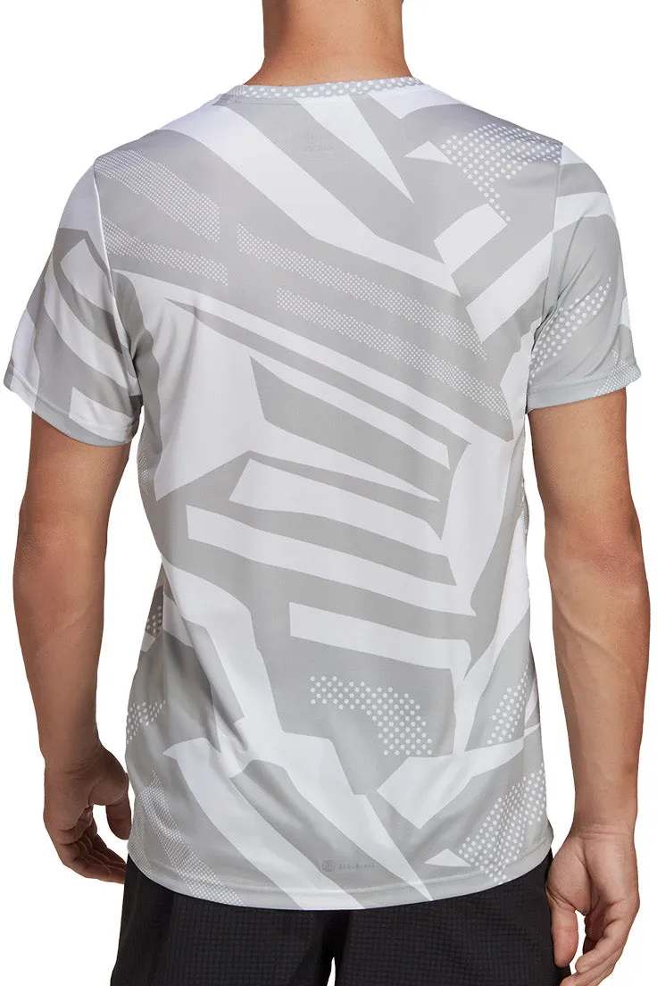 Anti Pilling Treatment Fun and Relaxed adidas Own The Run Short Sleeve Mens Running Top - Grey