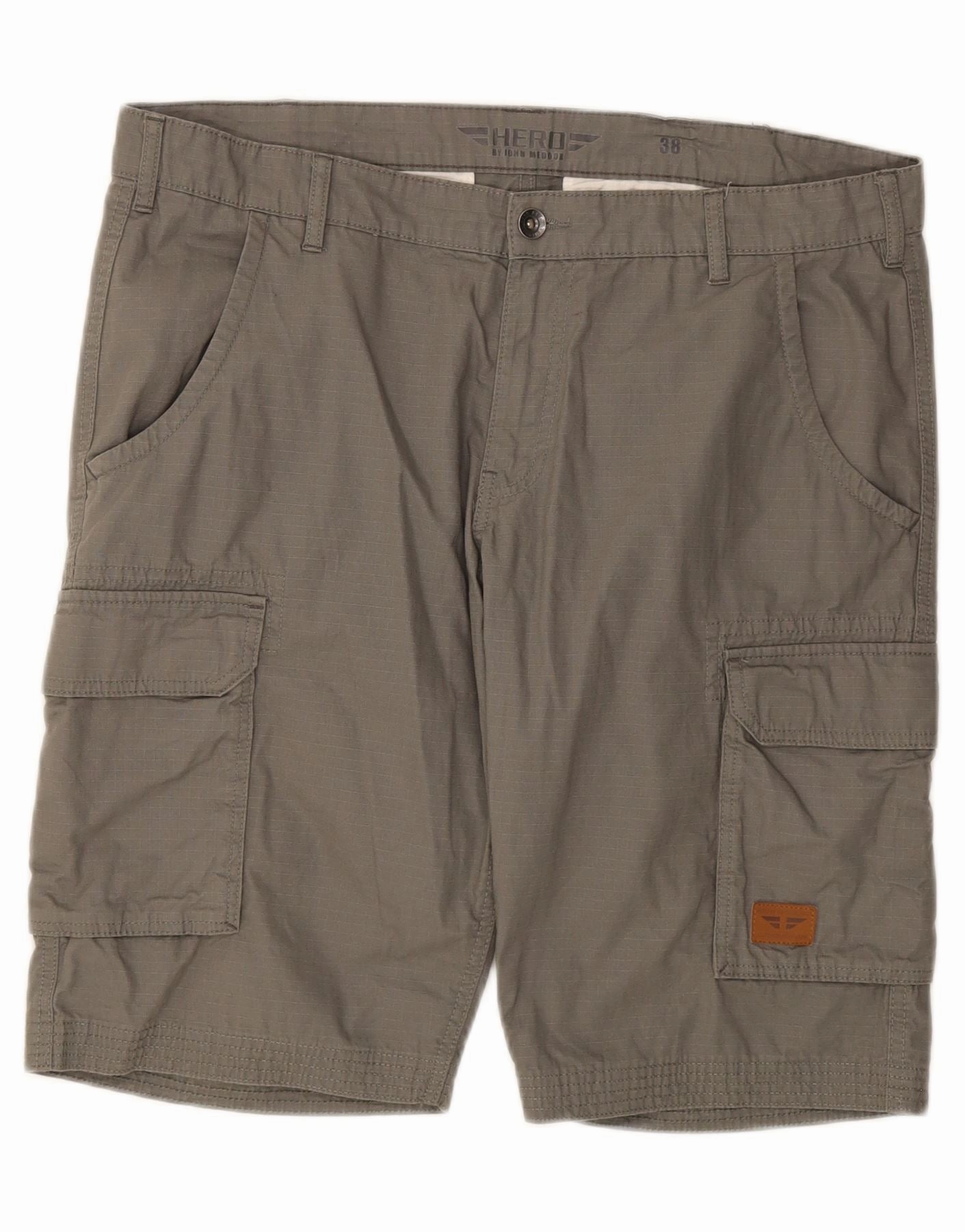 Everyday Flex Wear HERO BY JOHN MEDOOX Mens Cargo Shorts W38 XL  Grey Pinstripe Cotton
