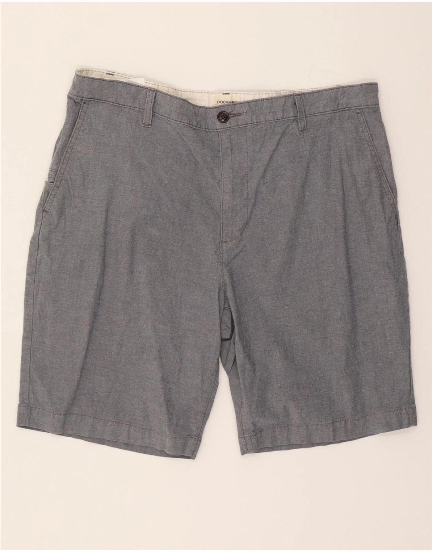 DOCKERS Mens Chino Shorts W36 Large Blue Cotton Sport Flex Design