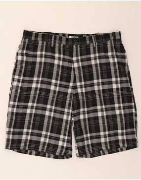 Ultra Soft Lining Everyday Ease IZOD Mens Chino Shorts W36 Large Black Check