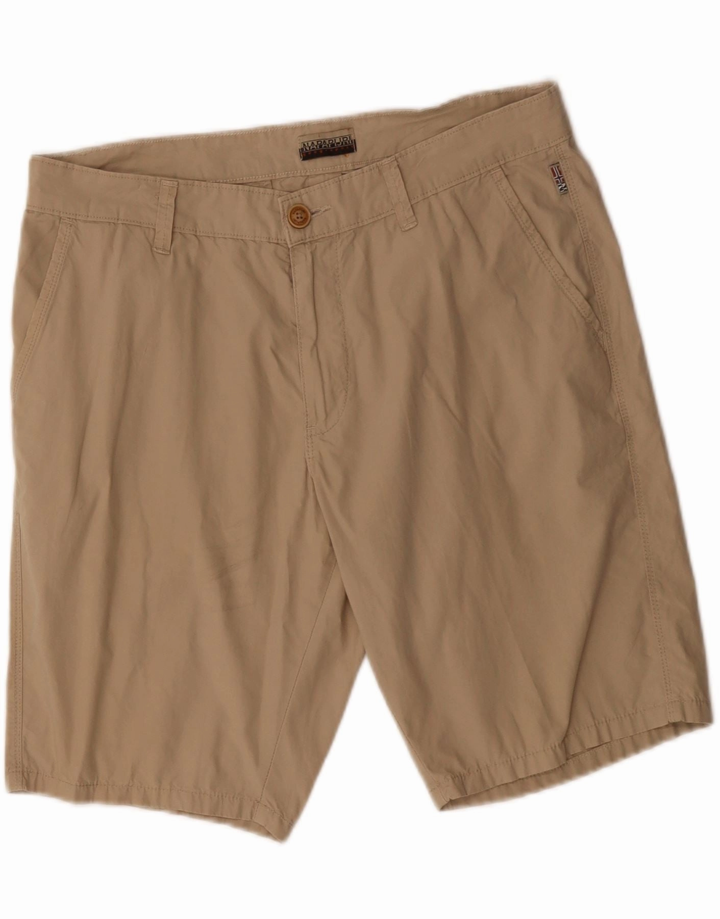 StretchWaistband NAPAPIJRI Mens Chino Shorts W34 Large Beige Cotton