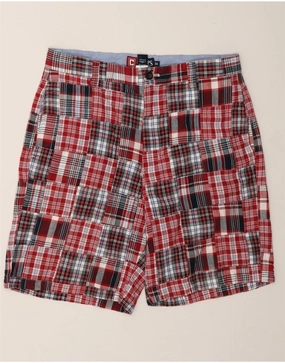 Urban Flex Fitness Ready CHAPS Mens Chino Shorts W34 Large  Red Check Cotton