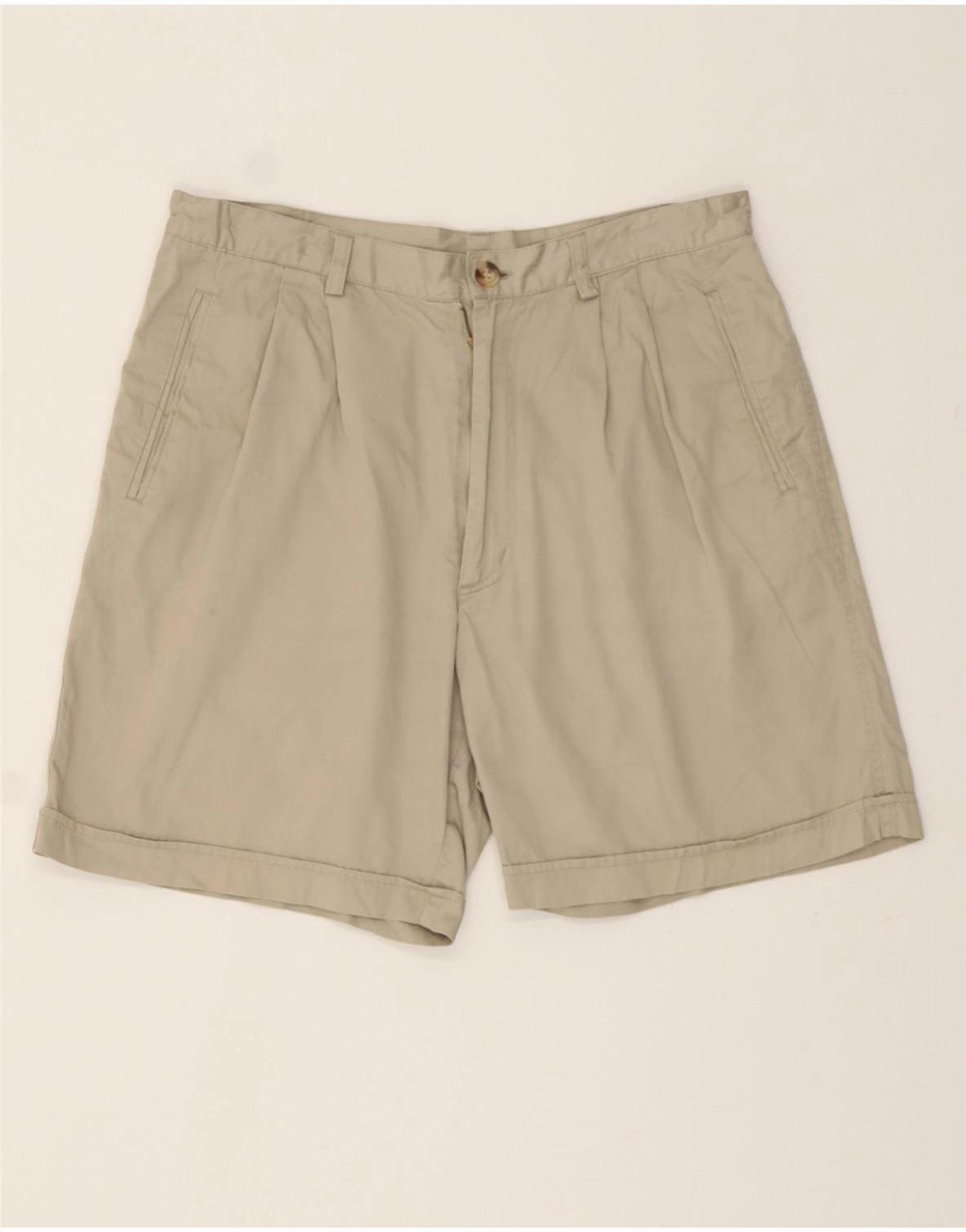 Mesh Fabric RIFLE Mens Pegged Chino Shorts W33 Medium Off White Cotton